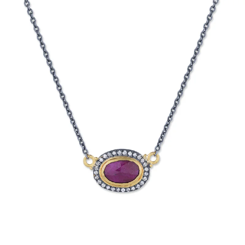 gold necklace sets for women -24K Ruby and Diamond Necklace