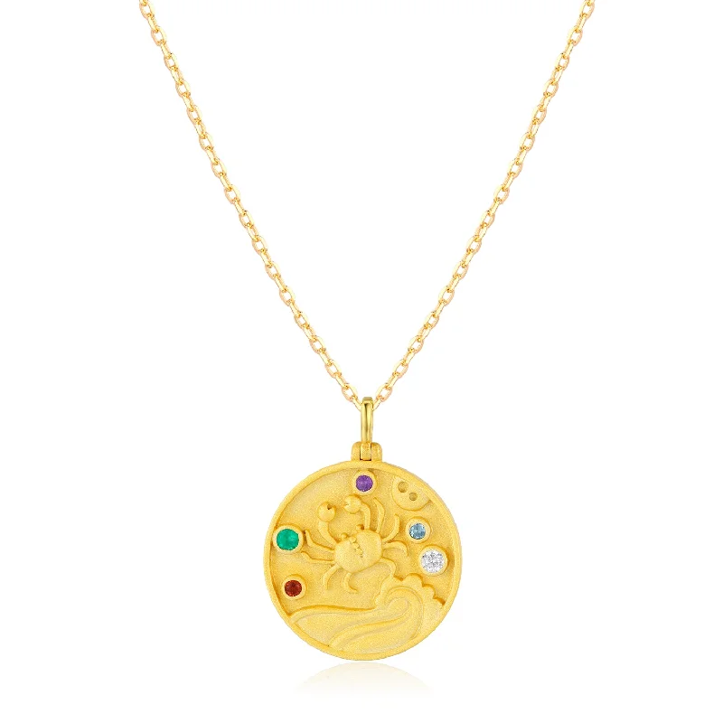 trendy necklaces for women -Cancer Zodiac Mantra Necklace