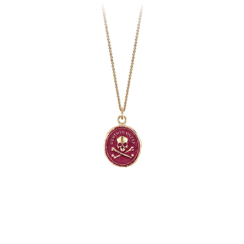 rose gold necklaces for women -14k Gold Remember to Live Talisman - True Colors