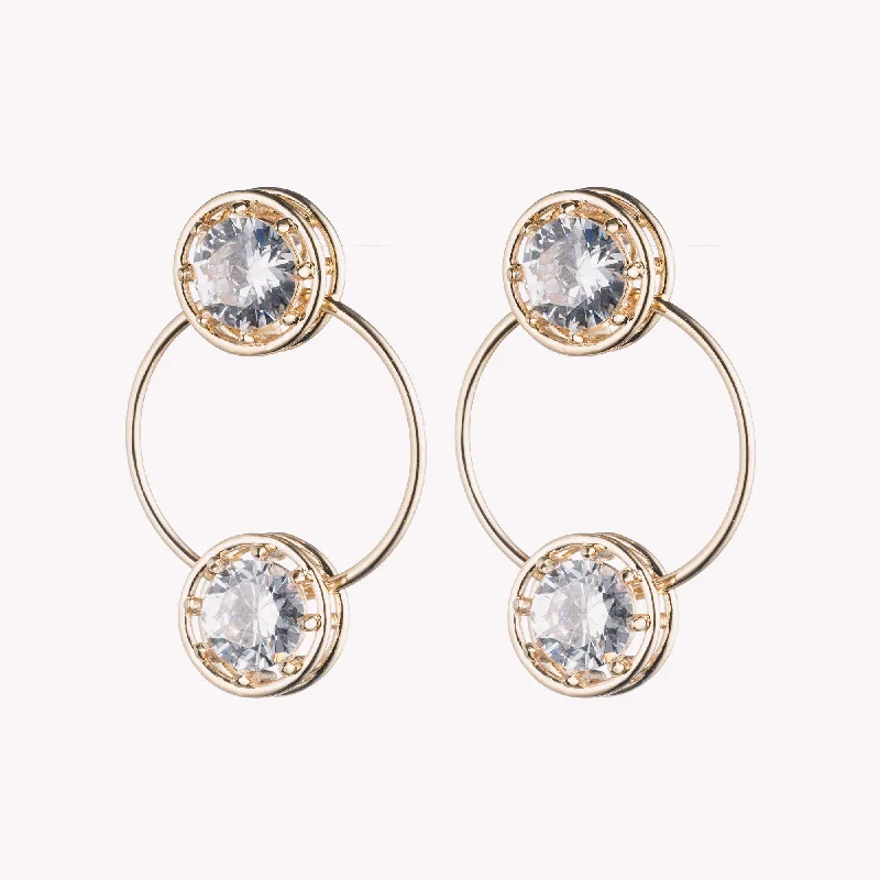 statement drop earrings for women -CIRCLE ESTATE HOOP EARRINGS