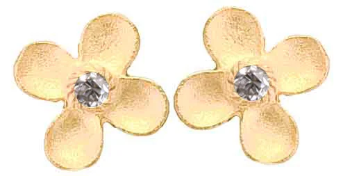 silver dangle earrings for women -Genevieve Golden Blossom Stud Earrings