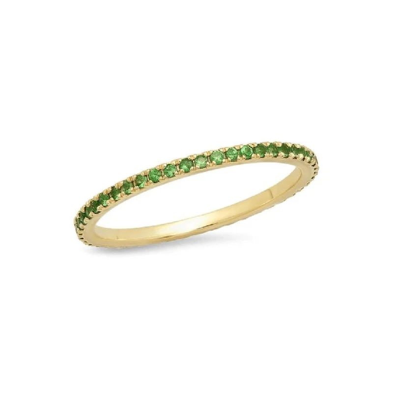 minimalistic silver necklaces for women -Tsavorite Eternity Band