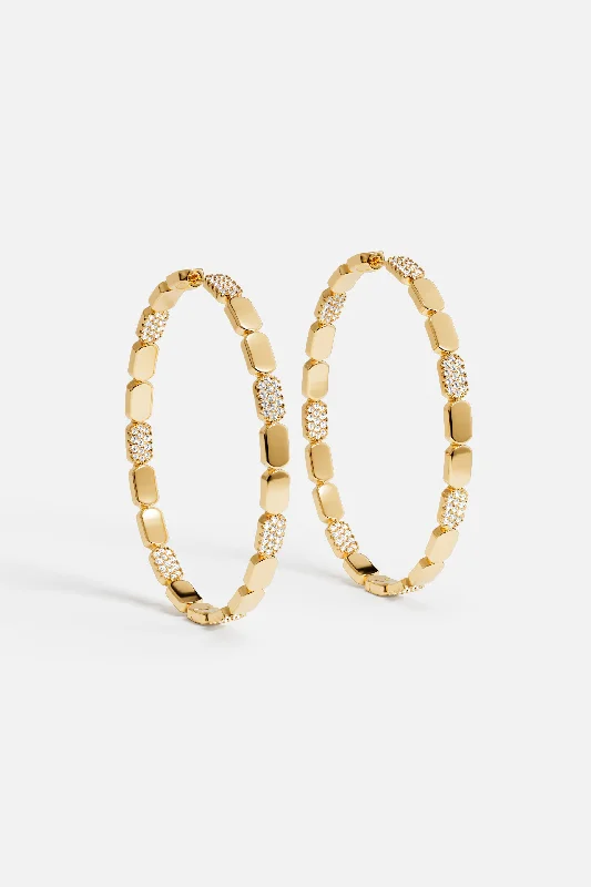 geometric earrings for women -Dainty Gold Hoop Earrings - Large