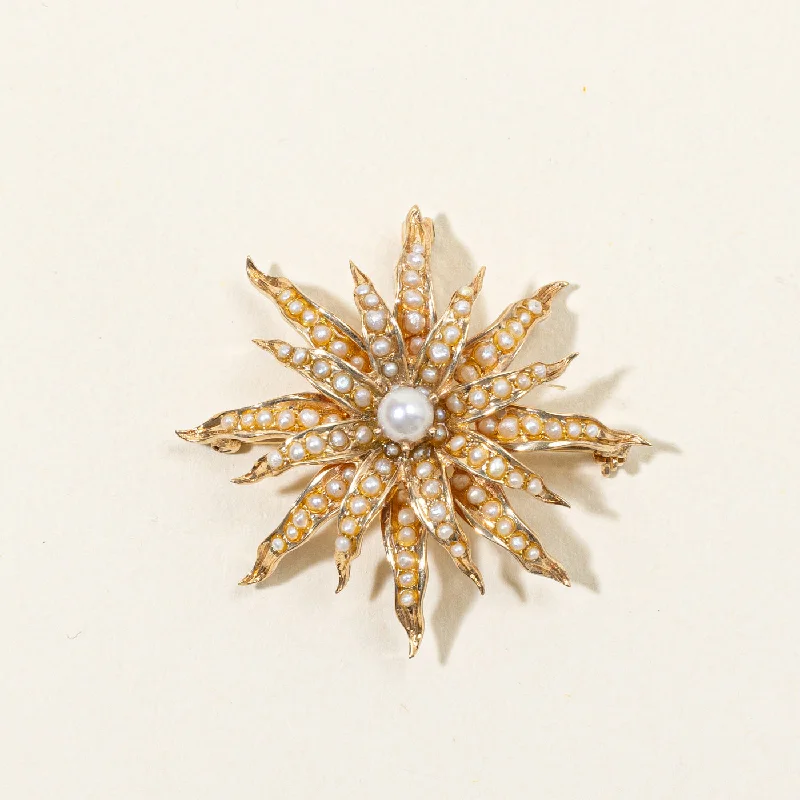 Seed Pearl Modified Brooch & Pendant