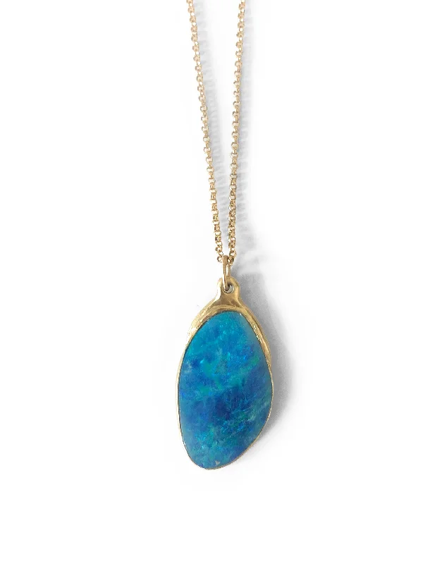 wedding necklaces for women -Boulder Opal Pendant Necklace