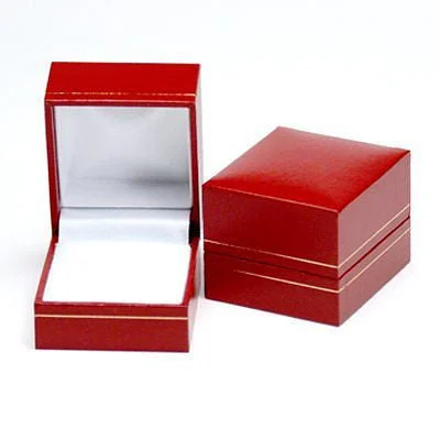 twisted rings for women -Classic Red Leatherette Ring Gift Box with Satin and Velvet Interior