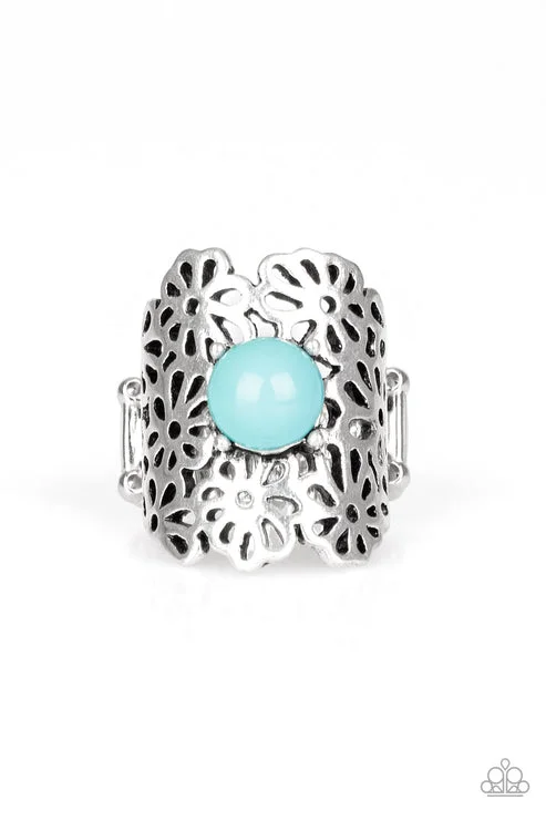 stackable diamond rings -Flower Shower Blue Ring