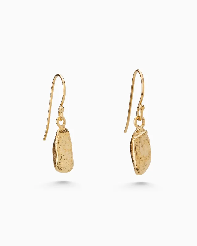 casual earrings for women -Classic Ingot Drop Earrings | Gold