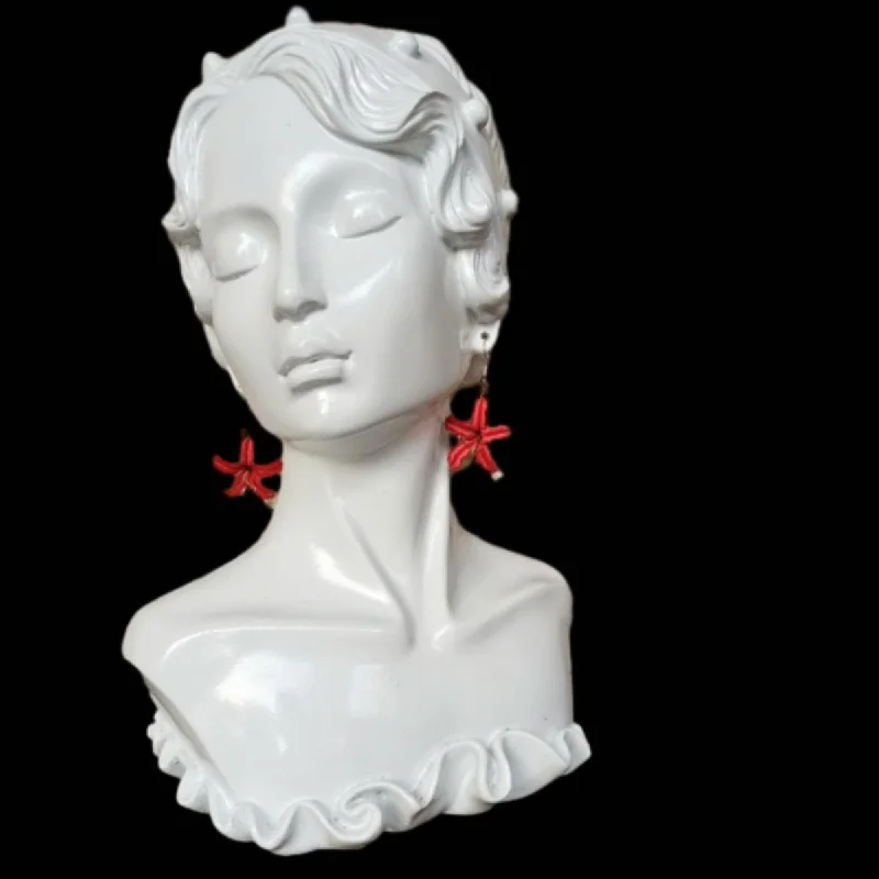 pearl earrings for women -Red Spider Lily Bespoke Earrings - Red Silk Earrings(Chanhua)