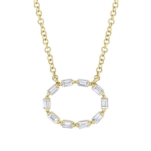 infinity necklaces for women -Diamond Oval Baguette Necklace