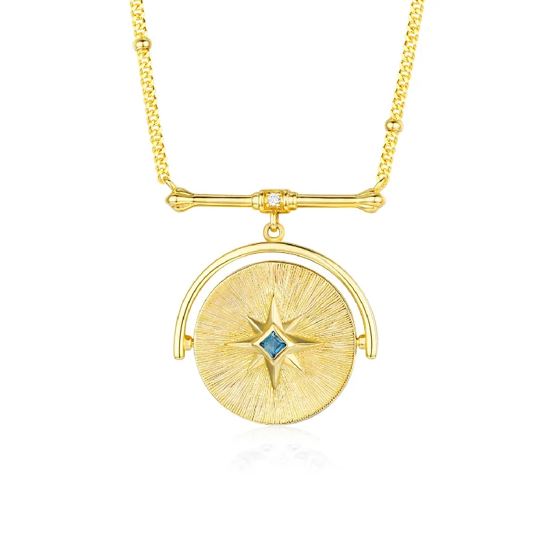 moonstone necklaces for women -Star Guardian Amulet Necklace (Yellow Gold)