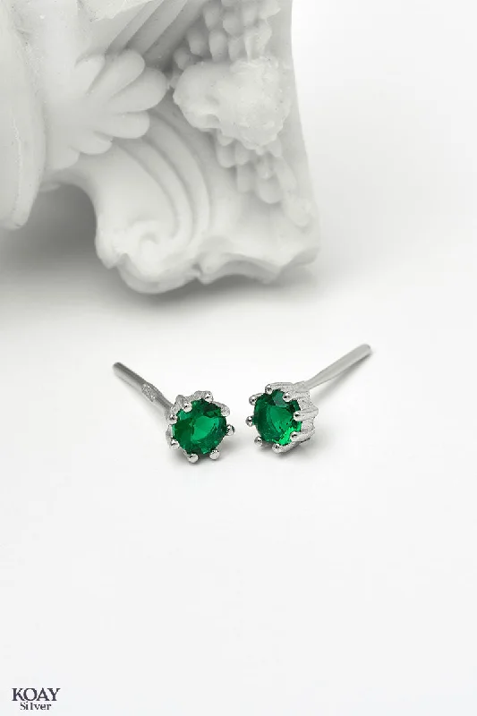 luxury gemstone earrings for women -Zircon (031) Green Earring