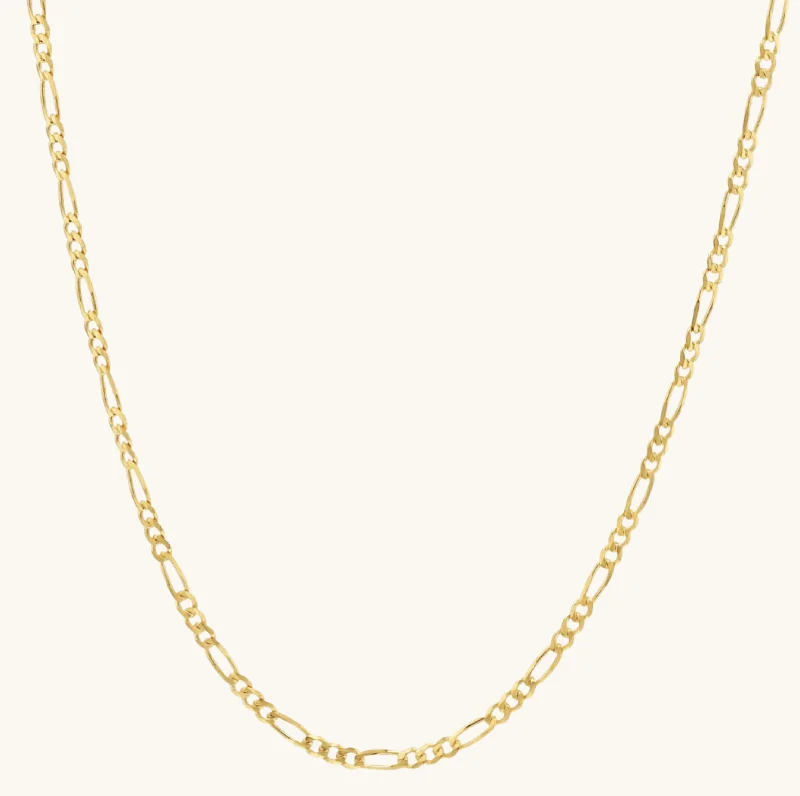 personalized pendant necklaces for women -Classic Figaro Chain