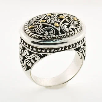 big statement rings -Oval Sterling Silver Garden Ring