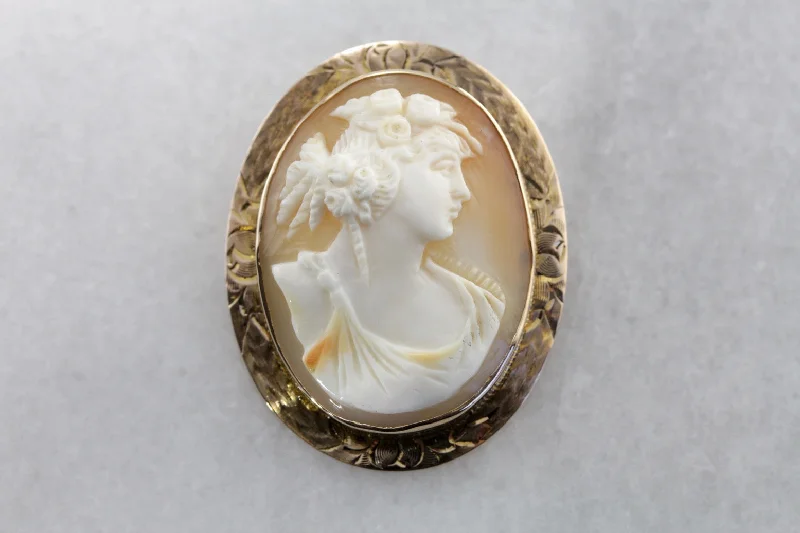 Art Nouveau Era Shell Cameo Pendant or Brooch