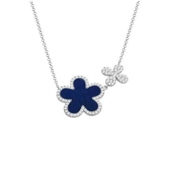 luxury chain necklaces for women -Lapis and Diamond Necklace