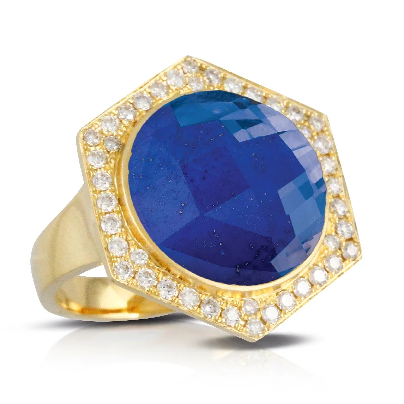 art deco necklaces for women -Lapis and Diamond Ring