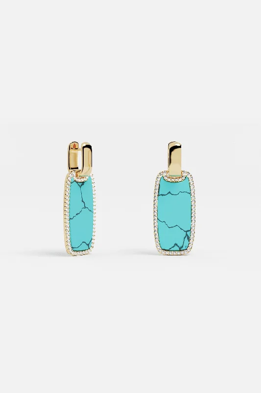 trendy drop earrings for women -Lagoon Medal Earrings