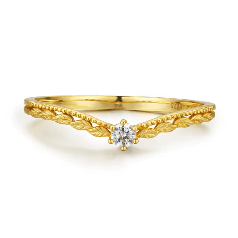 delicate diamond necklaces for women -Avalon Stacking Band (Yellow Gold)