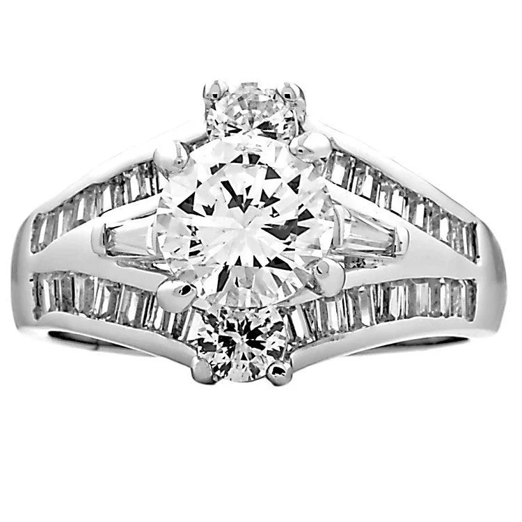 vintage diamond rings -Fidelia: 3.22ct Russian Ice Simulated Diamond Bridal Wedding Ring