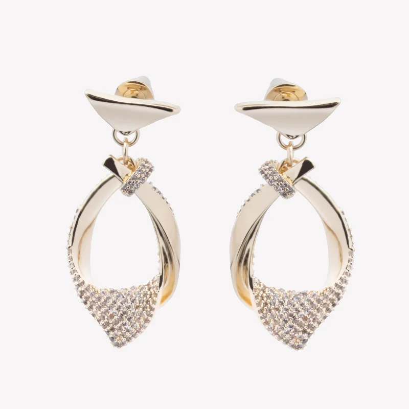 bold earrings for women -PAVÉ KERCHIEF EARRINGS