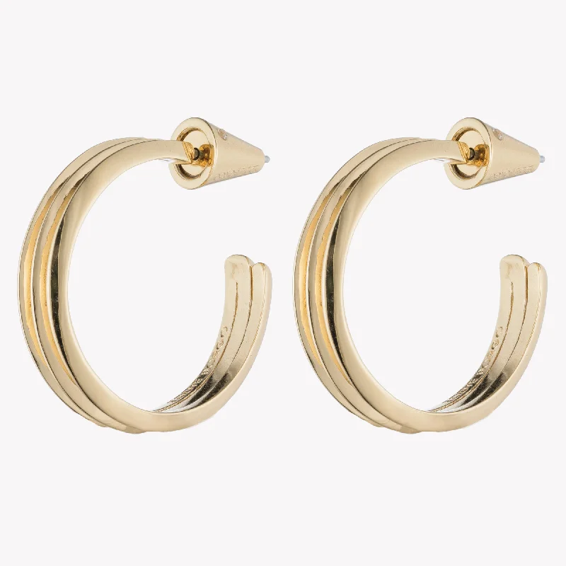 silver dangle earrings for women -TRACE HOOPS