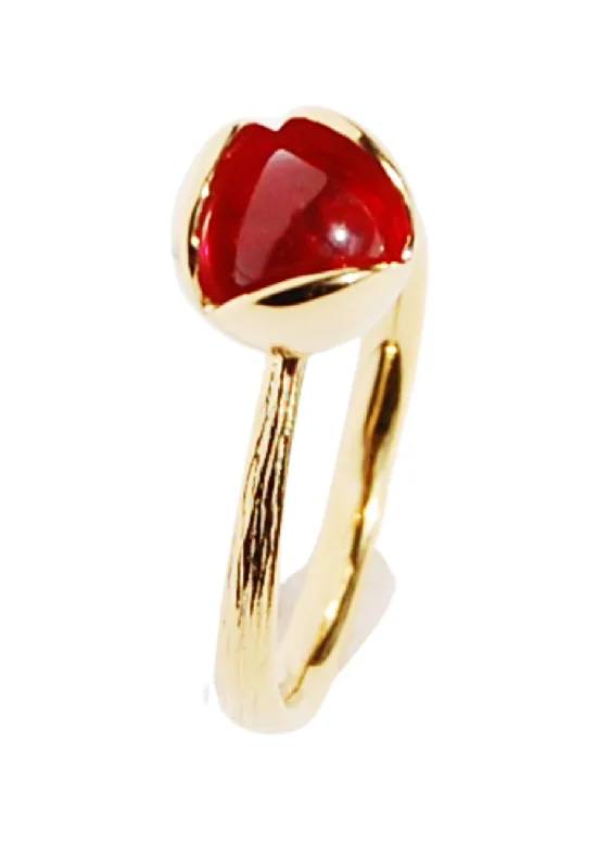 luxury promise rings -04. Bud Floret Burgundy Ring