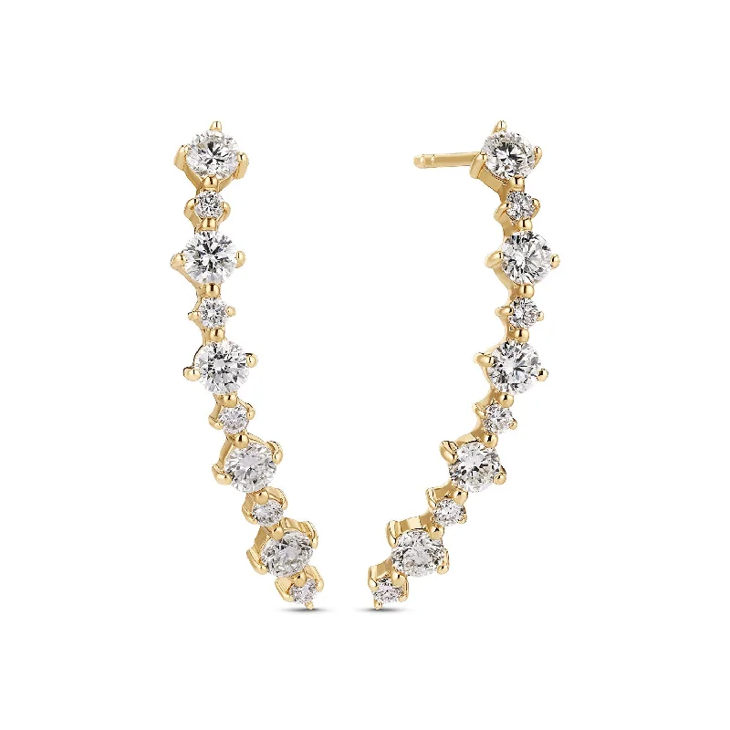 drop earrings for women -Earring Brina Lungo Piccolo - with lab-grown diamonds