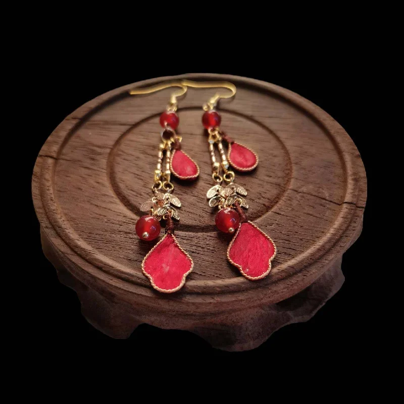 romantic earrings for women -Christmas Bespoke Earrings-Silk Earrings(Ronghua)