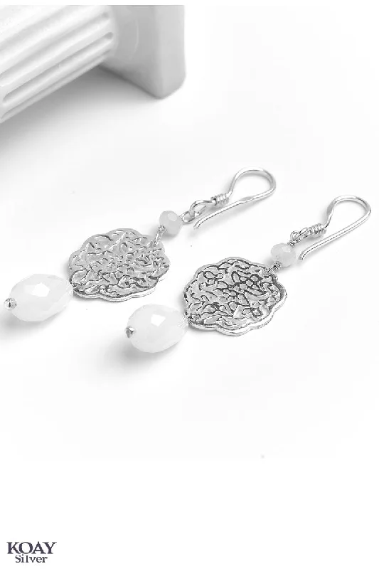 classic gold earrings for women -White Stones Earrings