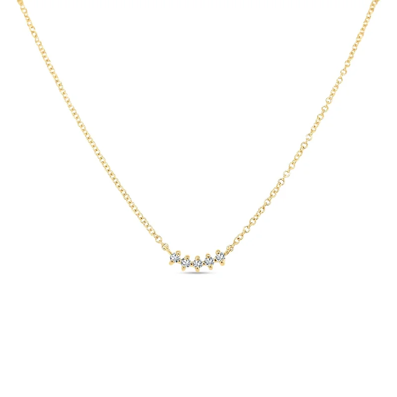 diamond necklaces for women -Dainty Diamond Curve Necklace