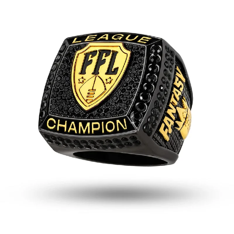 adjustable necklaces for women -FFL Stunna Ring - Black/Gold