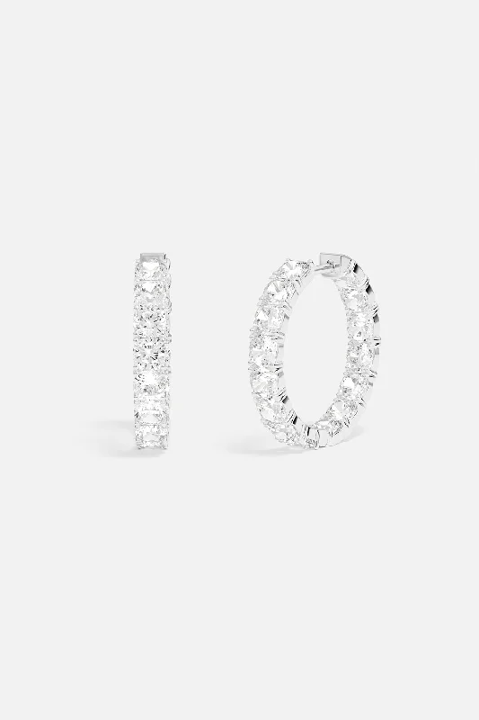 crystal earrings for women -Square Hoop Earrings