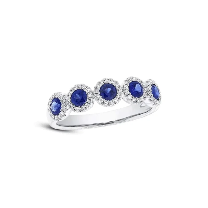 fashionable necklaces for women -Sapphire & Diamond Halo Band