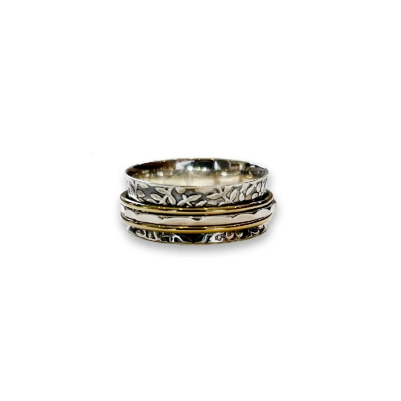 rose gold rings for women -Sterling Silver Spinner Ring