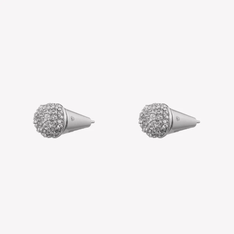 evening drop earrings for women -PAVÉ DOME STUD EARRINGS