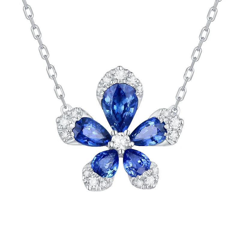 luxurious necklaces for women -Sapphire and Diamond Necklace