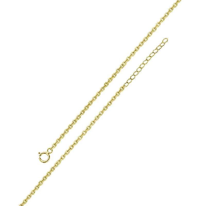 solitaire engagement rings -Gold Plated 925 Sterling Silver Adjustable Extension Chain 1.25mm - S030GP-SPRING