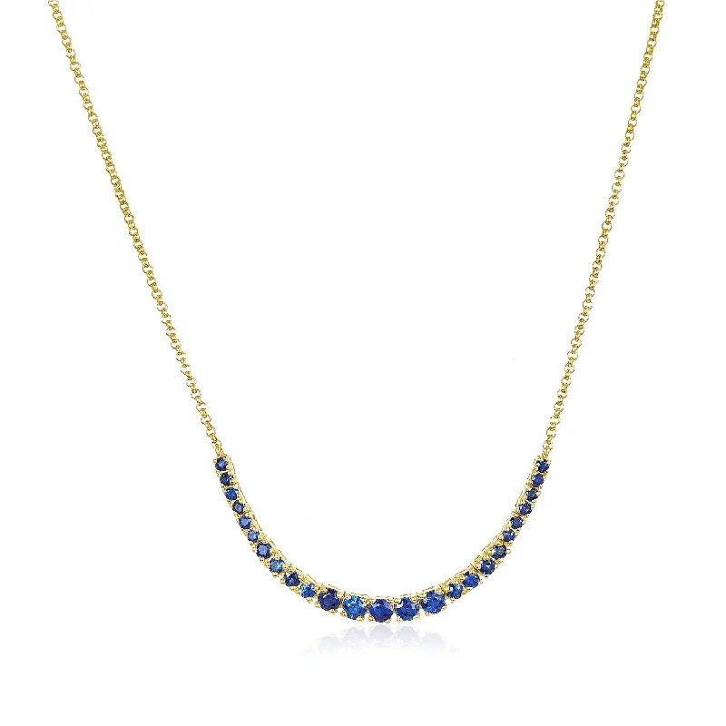 sapphire necklaces for women -Graduated Basket Set Gemstone Necklace