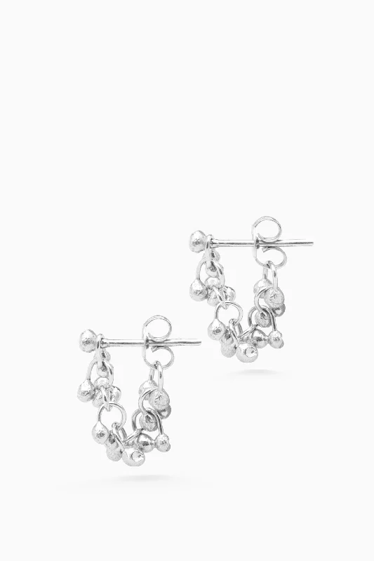 trendy drop earrings for women -Cherrie Earrings | Silver