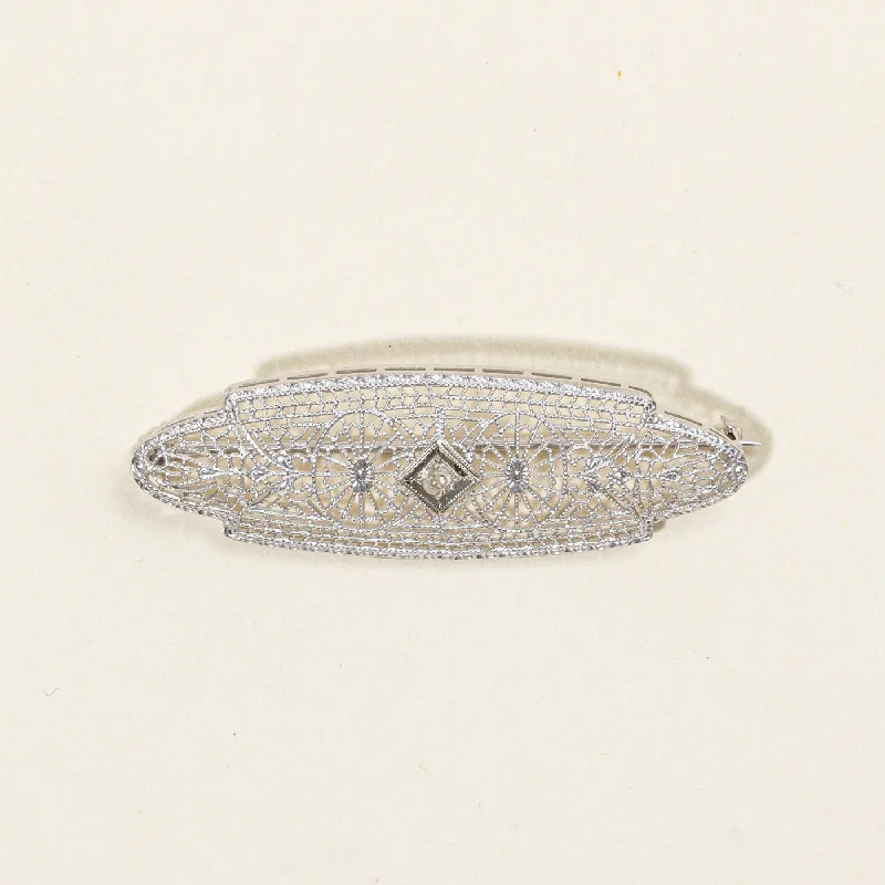 Old Mine Cut Diamond Brooch | 0.05ct |