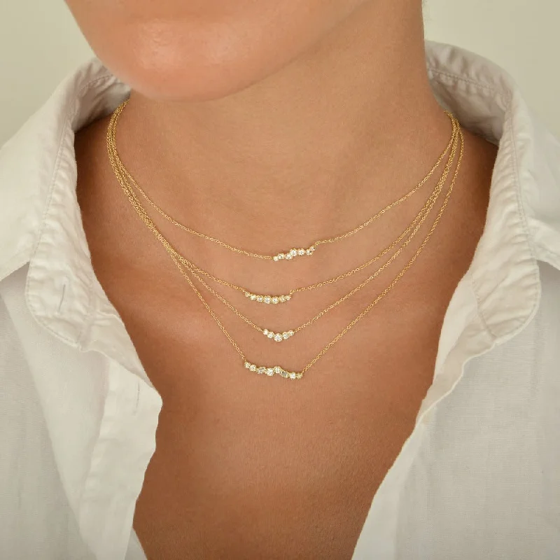 gold necklaces for women -Diamond Arc Necklace