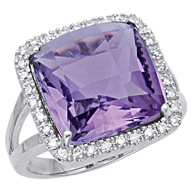 luxury necklaces for women -Amethyst and Diamond Ring