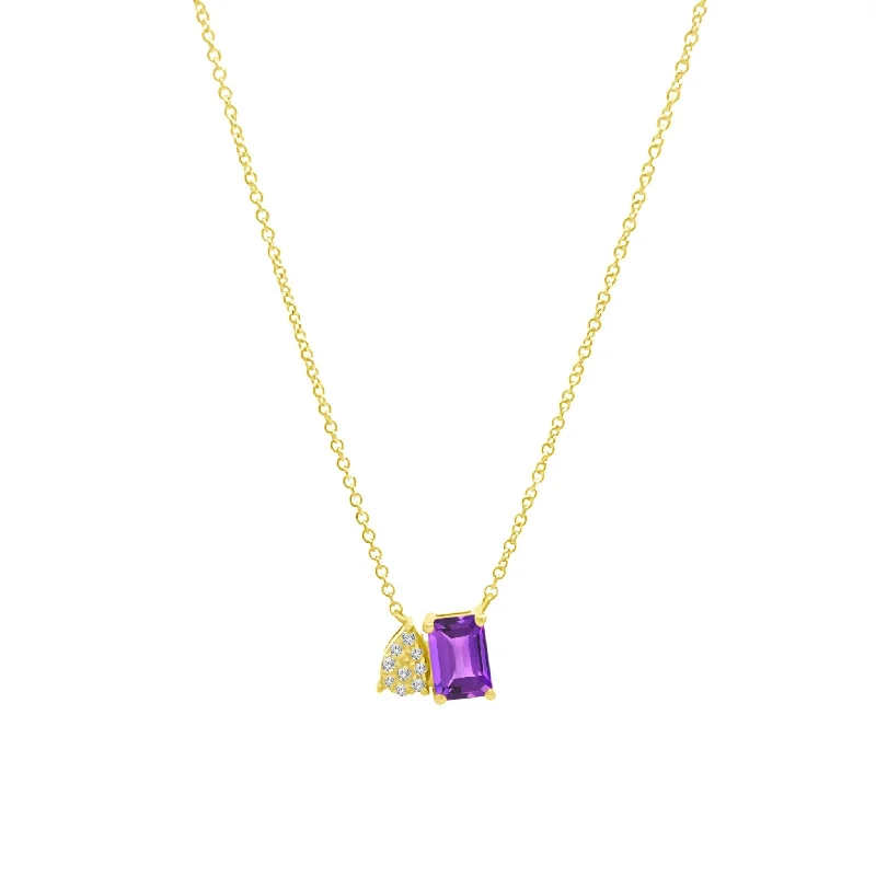 heart-shaped pendant necklaces for women -Diamond & Gemstone Toi Et Moi Necklace