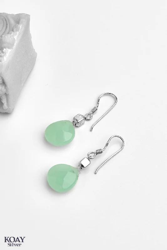 stylish pearl earrings for women -Mint green Earring