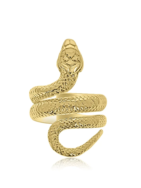 sapphire rings for women -Gold Vermeil Snake Ring