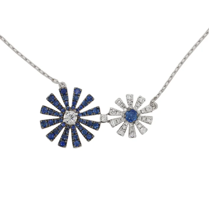 bold necklaces for women -Sapphire and Diamond Necklace