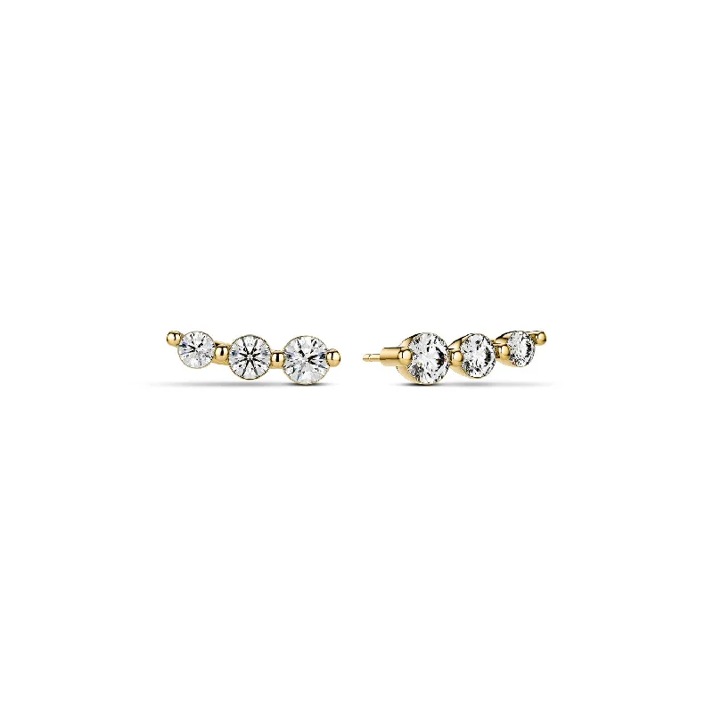 artistic earrings for women -Earrings Tiara Piccolo - with lab-grown diamonds