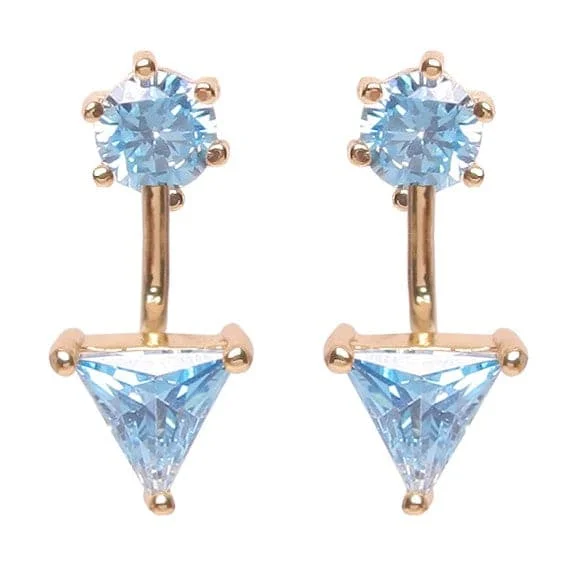 geometric earrings for women -Vita Crystal Stud Earrings with Triangle Drop