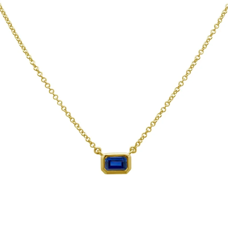 fancy gold necklaces for women -Gemstone Bezel Necklace